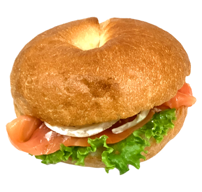 サーモンとクリームチーズのベーグルサンド