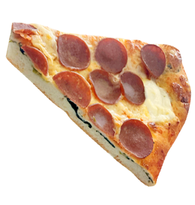 ほうれん草生地のペパロニピザ